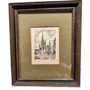 Original signed ink & watercolor